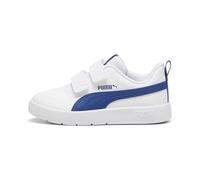 Sneaker PUMA "COURTFLEX V3 V PS", Damen, Gr. 32, puma weiß, clyde royal, Synthetik, Schuhe Sneaker, mit sportlichem Design, mit Klettverschluss (33250829-32) puma weiß, clyde royal