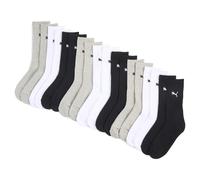 PUMA 9 Paar Everyday Crew Socken Sportsocken Tennis Socken Gr. 35 - 46 Unisex, Farbe:002 - White/Grey/Black, Socken & Str?mpfe:43-46