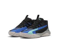 Basketballschuh PUMA "Dagger 2 Mid Basketballschuhe Jugendliche", Kinder, Gr. 38,5, schwarz blaumazing aquatic blau grün, Obermaterial: Synthetik, Textil; Futter: Textil; Innensohle: Textil; Laufsohle