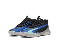 Basketballschuh PUMA "Dagger 2 Mid Basketballschuhe Erwachsene", Gr. 44,5, schwarz blaumazing aquatic blau grün, Obermaterial: Synthetik, Textil; Futter: Textil; Innensohle: Textil; Laufsohle: Gummi,