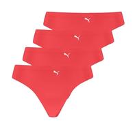 PUMA Damen 4er Pack Seamless Strings Microfiber Slips, Farbe:Koralle, Artikel:-022 Coral, Größe:M