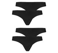 PUMA Damen 4er Pack Seamless Strings Microfiber Slips, Farbe:Schwarz, Artikel:-001 Black, Größe:S