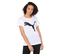Puma Damen Active Logo Tee T-shirt, weiß(Puma White-Cotton Black), S