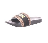 Puma Damen-Badepantolette Leadcat 2.0 Animal Flair Schwarz-Gold-Weiß