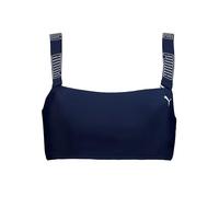 Puma Damen Bandeau-Bikinioberteil Marine mit Logo-Print Größe S
