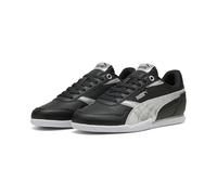 Sneaker PUMA "Bella Donna Metallic Whisper Sneakers Damen", Damen, Gr. 38, schwarz silber metallic, Obermaterial: Synthetik, Textil; Futter: Textil; Innensohle: Textil; Laufsohle: Gummi, Schuhe Sneake