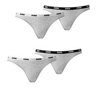 PUMA Damen Bikini Slip Hang 4er Multipack XS S M L XL Grau Schwarz Weiss 57% Baumwolle, Größe:XS, Packgröße:4 Stück, Farbe:Grey/Grey (328)