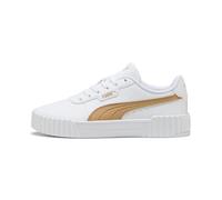 PUMA Damen Carina 3.0 Aqua Metallics Sneaker, White-Light Sand Gold, 42.5 EU