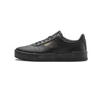 PUMA Damen Carina L Sneakers, Puma Black-Puma Black-Puma Team Gold, 38 EU | Die PUMA Carina L Damen Sneaker: Elegantes Vollleder, SoftFOAM für Komfort und robuste Gummisohle für besten Grip.