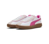 Sneaker PUMA "PUMA Club Klassika Sneakers Damen", Damen, Gr. 35,5, weiß (weiß pink pixel vapor gray), Obermaterial: Textil, Kuhleder, Synthetik, Leder; Futter: Textil, Synthetik; Innensohle: Textil; L