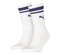 PUMA Unisex Crew Heritage Stripe 4er Pack, Größe:39-42;Farbe:white / blue (079)