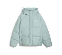 Daunenjacke PUMA "Daunen-Pufferjacke mit Kapuze Damen", Damen, Gr. S, light moss grün, Obermaterial: 100% Polyester; Futter: 100% Polyester; Füllung: 90% Entendaunen, 10% Federn; Kapuzenfüllung: 100%