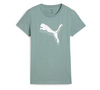 Puma Damen ESS METALLIC Tee Sportstyle Core, Green Moon-Metallic-Silber, S