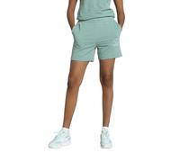 Puma Damen-Shorts ESS SCRIPT 5 – hochgeschnitten, mit Print – Green Moon Größe L
