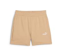 PUMA Damen ESS Small No. 1 Logo 5'' High-Waist Shorts TR (s) Gestrickte Shorts, Warm Beige,