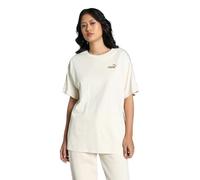 PUMA Damen ESS Tape MINIMAL Gold T-Shirt L Alpine Snow White