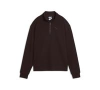 Langarmshirt PUMA "ESS ELEVATED STANDARD HALF-ZIP", Damen, Gr. XXL, braun (chocolate fondue), Web, Obermaterial: 66% Baumwolle, 32% Polyester, 2% Elasthan, unifarben, normal, Shirts Langarmshirt, mit