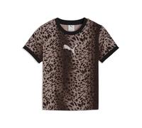 PUMA Damen Essentials Graphics Leo Luxe Slim T-Shirt L, Black