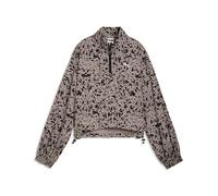 PUMA Damen Essentials Relaxed Bedruckte Jacke mit Reißverschluss bis zum Hals M, Sandstone Beige