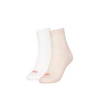 2er Pack PUMA Heart Logo Crew Socken Damen 004 - oatmeal 35-38