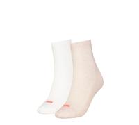 PUMA Women's Heart Logo Recycled Cotton Sock, Oatmeal/White/Peach, 39-42 (2er Pack)