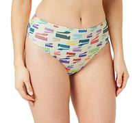 PUMA Damen High Waist Brief Bikini Bottoms, White Combo, M EU