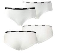 PUMA Damen Hipsters 4er Pack, Farbe:Weiß, Wäschegröße:M, Artikel:-317 White/White