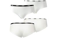 PUMA Damen Hipsters 4er Pack, Farbe:Weiß, Wäschegröße:S, Artikel:-317 White/White