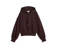 Hoodie PUMA "HER Relaxed Fleece Hoodie Damen", Damen, Gr. XS, braun (chocolate fondue braun), Obermaterial: 32% Polyester, 68% Baumwolle. Kapuzenfutter: 100% Baumwolle. Rippe: 3% Elasthan, 97% Baumwol