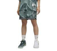 PUMA Damen Hoops x Harry Potter™ Shorts XL, Green Terrain AOP