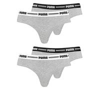 Puma Damen Slip - Brazilian, Soft Cotton Modal Stretch, 2er Pack, grau, S Grau