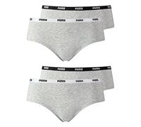 PUMA Damen Iconic Hipster 4er Pack, Größe:L, Farbe:Grey/Grey (328)