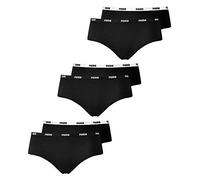 PUMA Damen Iconic Hipster 603032001 6er Pack, Farbe:Schwarz, Wäschegröße:M, Artikel:-200 Black