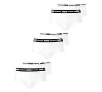 PUMA Damen Mini Shorts - Iconic, Soft Cotton Modal Stretch, 2er Pack Weiß L