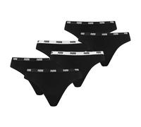 PUMA Damen Iconic String, 6er Pack - Soft Cotton Stretch Schwarz L