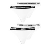 PUMA Damen Iconic Strings Tanga Thong 583021001 4er Pack, Farbe:Weiß, Menge:4er Pack (2X 2er), Wäschegröße:M, Artikel:-317 White/White
