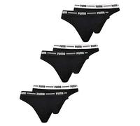 PUMA Damen Iconic Strings Tanga Thong 603034001 6er Pack, Farbe:Schwarz, Wäschegröße:S, Artikel:-200 Black