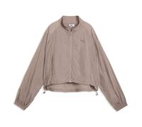 PUMA HER Relaxed Gewebte Reißverschluss-Jacke Damen, Kleidung, , M Beige
