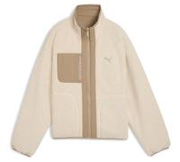 Wendejacke PUMA "REVERSIBLE HYBRID SHERPA JACKET", Damen, Gr. L, alpine snow, Rippware, Obermaterial: 100% Polyester, unifarben, relaxed fit normal, Jacken (59821669-L) alpine snow