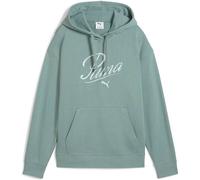 PUMA Essentials Script Comfort French Terry Hoodie Damen 30 - green moon M