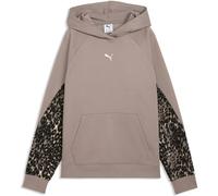 Kapuzensweatshirt PUMA "SPORT ANIMAL STANDARD HOODIE FL", Damen, Gr. M, mouse gray, Fleece, Obermaterial: 68% Baumwolle, 32% Polyester, unifarben, normal, angesetztes Bündchen, Sweatshirts, mit Kapuze