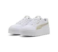 Sneaker PUMA "Karmen II Idol Metallic Whisper Sneakers Damen", Damen, Gr. 38, weiß gold, Obermaterial: Textil, Synthetik; Futter: Textil; Innensohle: Textil; Laufsohle: Gummi, Schuhe Sneaker (63380444