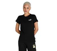 Puma Damen Kleines Logo T Shirt Rundhals Kurzarm Bequem Top Schwarz XS