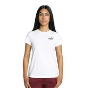 PUMA Damen Kleines Logo T Shirt Rundhals Top Kurzarm Weiß XS