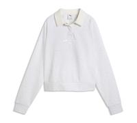 Puma Damen Langarmshirt CLASS Relaxed Longsleeve Polo FL 694011-05 L White Glow Heather