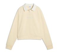Puma Damen Langarmshirt CLASS Relaxed Longsleeve Polo FL 694011-88 L Buttercream