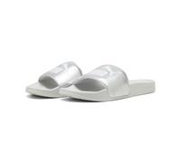 Badesandale PUMA "LEADCAT 2.0 METALLIC WHISPER", Damen, Gr. 38, puma silber, puma weiß, feather gray, Synthetik, bedruckt, Schuhe, bedruckte Optik, ohne Verschluss, leicht profilierte Laufsohle (69397