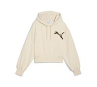 PUMA Damen Leo Luxe Relaxed Cropped Hoodie S, Alpine Snow White