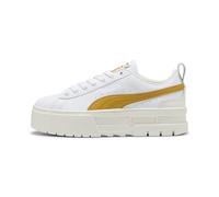 PUMA Damen Mayze Lux Sneakers 38 White Archive Gold Yellow