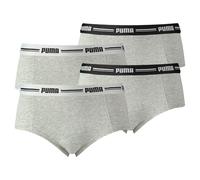 PUMA Damen Mini Shorts - Iconic, Soft Cotton Modal Stretch, 4er Pack Grau XS